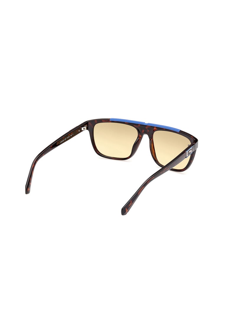 GUESS Men's UV Protection Rectangular Shape Sunglasses - GU0012252F57 - Lens Size: 57 Mm - Dark Havana - Image 5