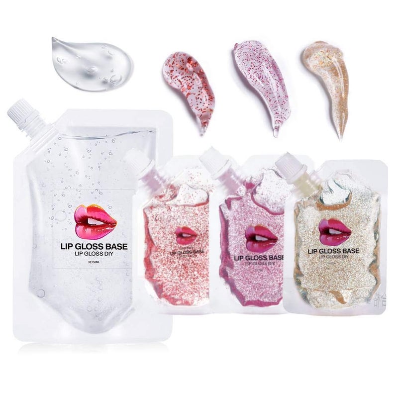 قاعدة لمعان الشفاه - اصنع بنفسك لمعان الشفاه مرطب غير لزج مكياج شفاه نباتي زيت 1 عبوة 50 مل 3 عبوات 20 مل