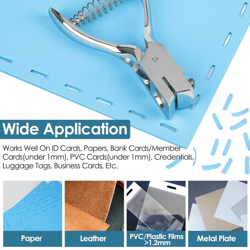 MROCO Hole Punch One Slot Badge Punch for ID Cards, Handheld, No Burrs, Metal Badge Puncher, 15mm x 3mm Hole Size - Image 2