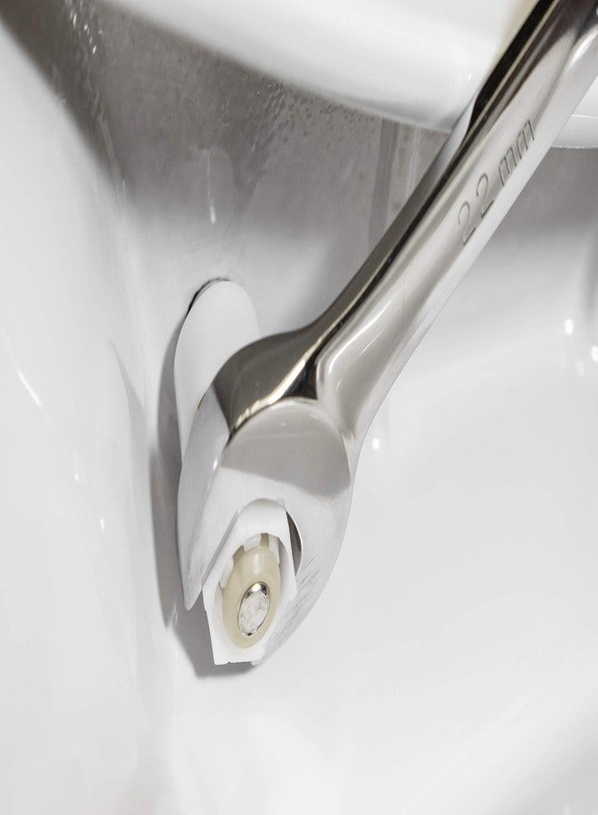 Centoco Toilet Seat Round, Lock In Place, Fast-N-Lock Mounting, Open Front With Cover, Commercial, Plastic, Made in the USA, 460STSFE-001, White - Image 3