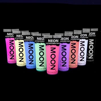 Moon Glow طلاء وجه وجسم نيون يو في بتأثير ضوء القمر 12 مل مجموعة من 9 - Image 2