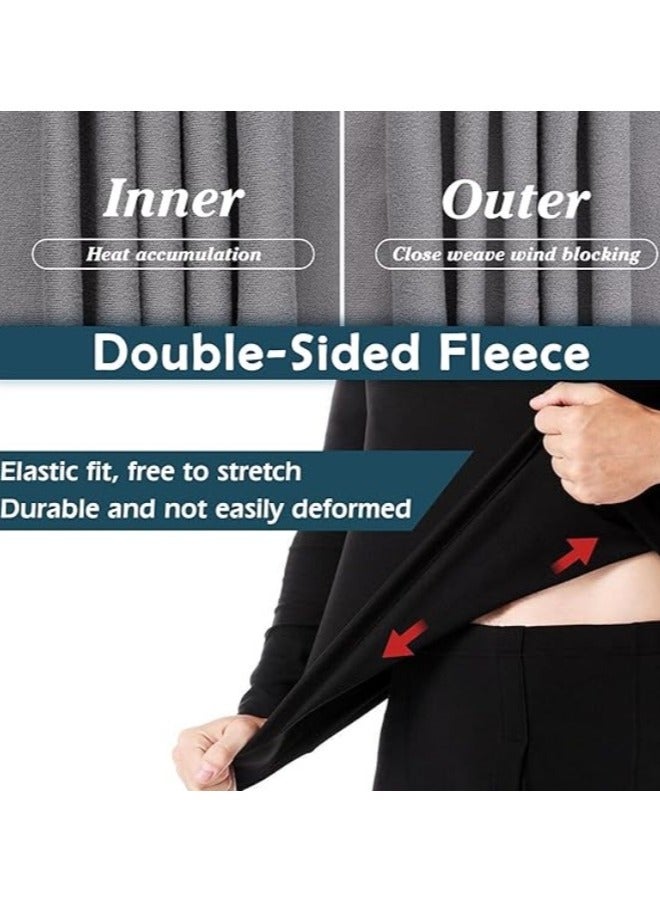 Men's Thermal Underwear Sets Top and Long Johns Fleece Sweat Quick Drying Thermo Base Layer Base Layer Men Cold Weather Top Bottom for Men Black  - Image 5