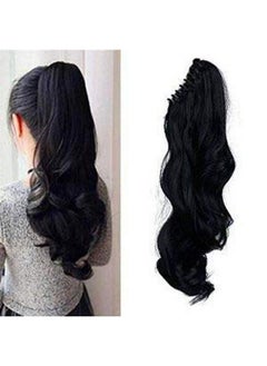 Maahal ™ Clutcher Step Cutting Ponytail Hair Extension For Girls Artificial Hair Extension Black Pack Of 1  - Image 1