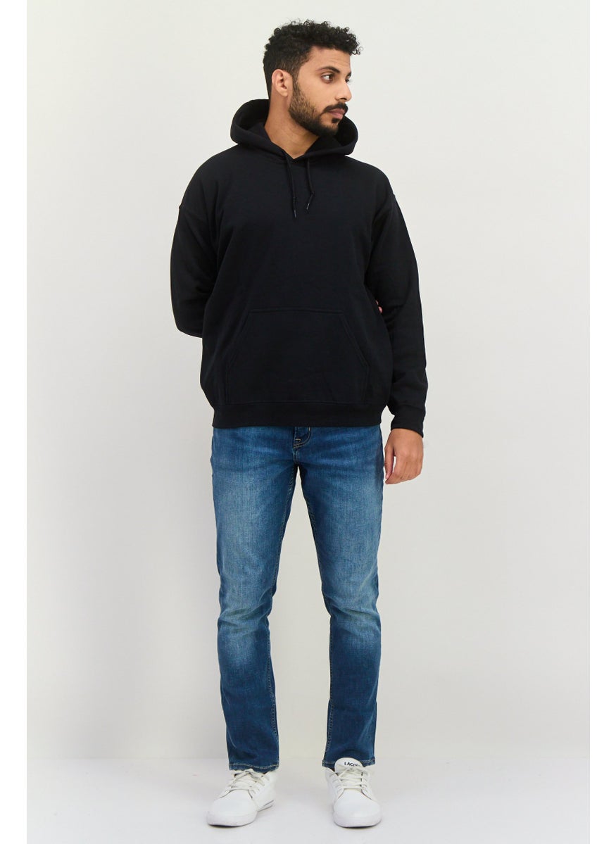 Night Addict Men Hooded Graphic Print Long Sleeves Sweatshirt, Black  - Image 3