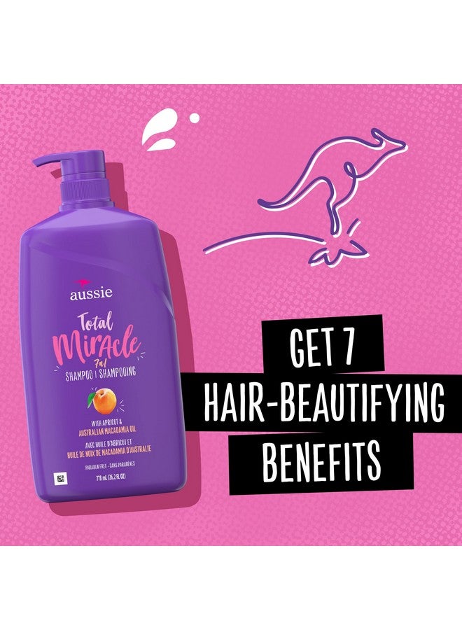 Aussie Total Miracle with Apricot & Macadamia Oil, Paraben Free Shampoo, 26.2 fl oz Pack of 4 - Image 2