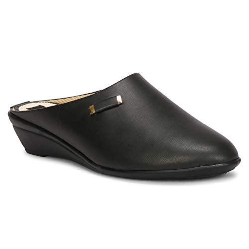 Denill Women Wedge Heel Mules UK- 8 Black - Image 4