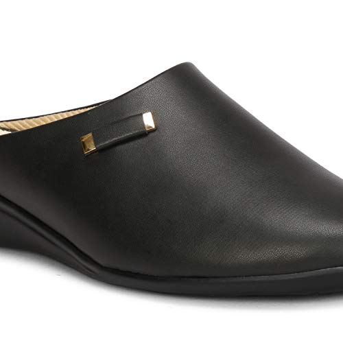 Denill Women Wedge Heel Mules UK- 8 Black - Image 2