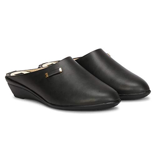 Denill Women Wedge Heel Mules UK- 8 Black - Image 5