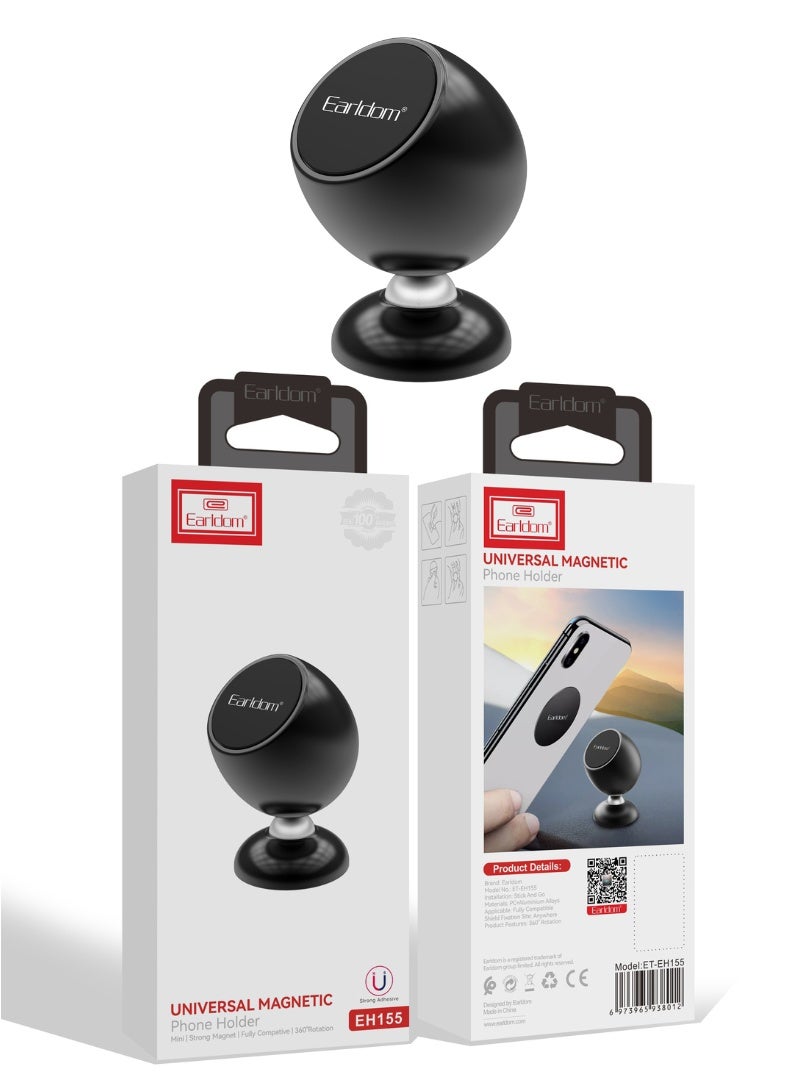 أيرلدوم حامل هاتف مغناطيسي نيفرزال-360-دوران-حامل داش مدمج - قاعدة لاصقة قوية-أسود - Image 3