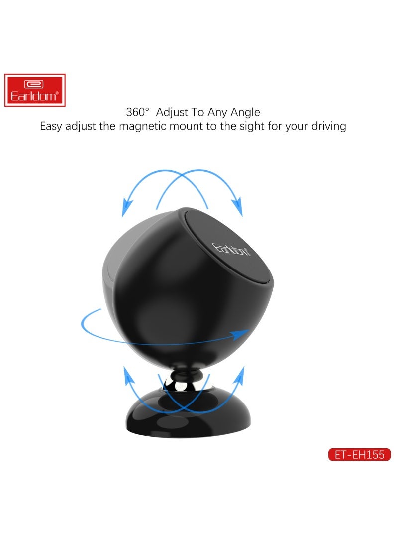 أيرلدوم حامل هاتف مغناطيسي نيفرزال-360-دوران-حامل داش مدمج - قاعدة لاصقة قوية-أسود - Image 5