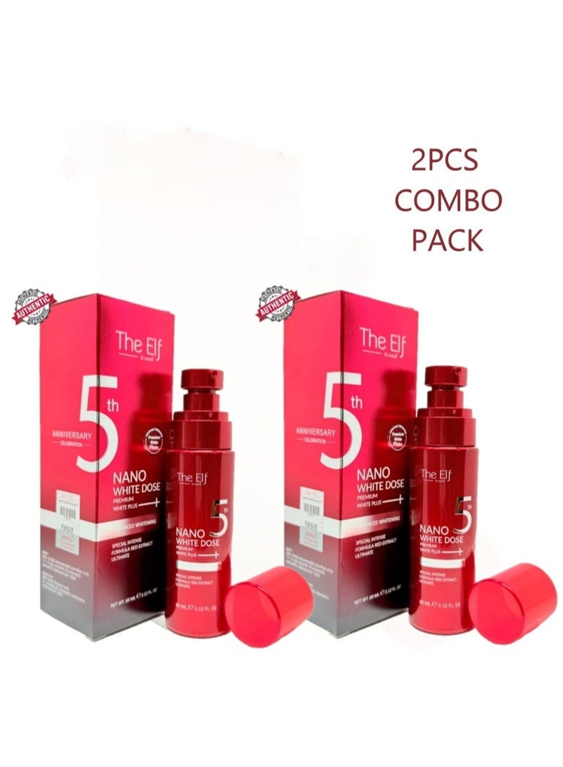 The Elf Nano White Dose Serum 2PCS COMBO PACK with Niacinamide – Brightening Face Serum for Dark Spots, Uneven Skin Tone & Daily Glow (2x60ml) - Image 1