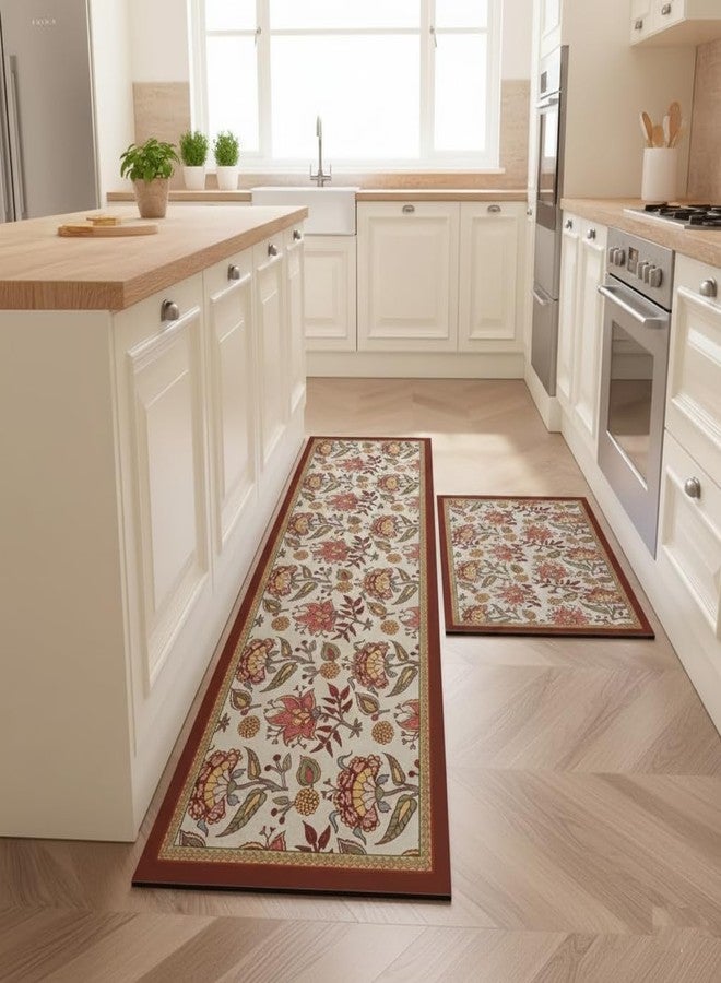 proxin Rectangular Kitchen Mat Set of 2 (118x38cm, 58x38cm) - Water Absorbing, Anti-Slip, Waterproof, Washable Floor Mats for Home, Cooking Area & Sink Runner (Colour 6) - Image 4