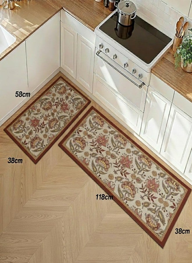 proxin Rectangular Kitchen Mat Set of 2 (118x38cm, 58x38cm) - Water Absorbing, Anti-Slip, Waterproof, Washable Floor Mats for Home, Cooking Area & Sink Runner (Colour 6) - Image 2