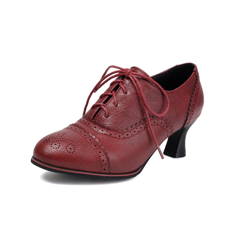 2025 New Lace-Up High-Heeled Shoes Burned Flower Plus Size 40-48 Office Work Shoes Women'S Shoes Trendy - Image 1