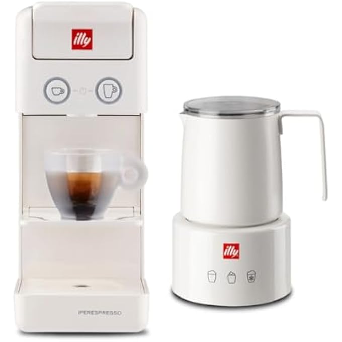 Illy Y33 White Iperespresso Coffee Machine With White Milk Frother Bundle Pack - Image 1