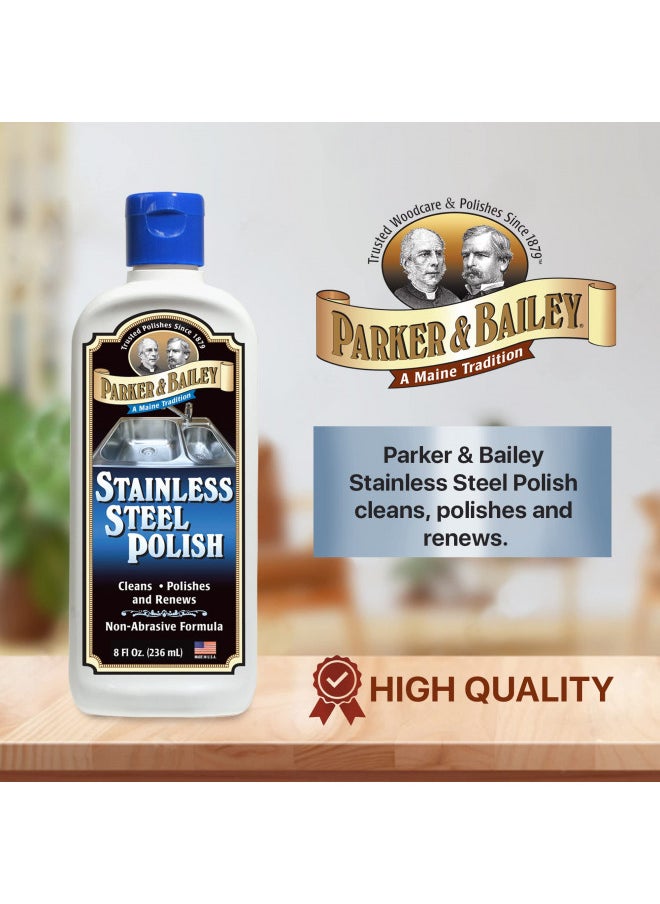 Parker & Bailey PARKER & BAILEY Stainless Steel Polish - Best Stainless Steel Cleaner for Appliances Sink Grill Cookware Clean Polish Restore Kitchen Cleaning Supplies Stain Remover Stainless Steel Cleaner and Polish  - Image 2