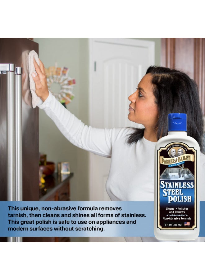 Parker & Bailey PARKER & BAILEY Stainless Steel Polish - Best Stainless Steel Cleaner for Appliances Sink Grill Cookware Clean Polish Restore Kitchen Cleaning Supplies Stain Remover Stainless Steel Cleaner and Polish  - Image 4