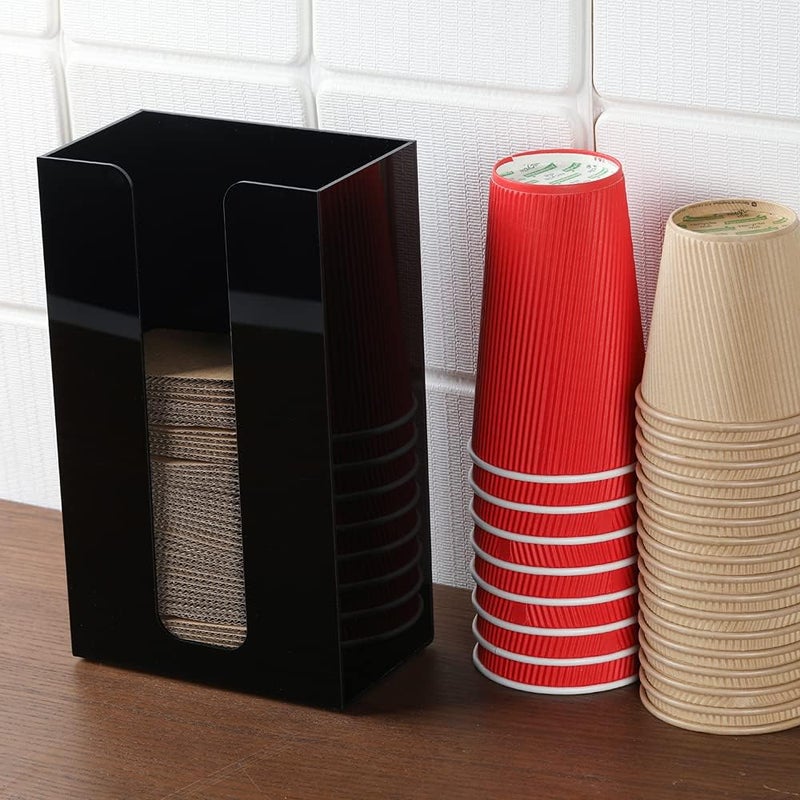 Restaurantware Restaurantware Restpresso 6 x 35 x 10 Inch Coffee Cup Sleeve Dispenser 1 Vertical Coffee Sleeve Holder  Holds Up To 75 Sleeves Durable Black Acrylic Coffee Sleeve Organizer - Image 3