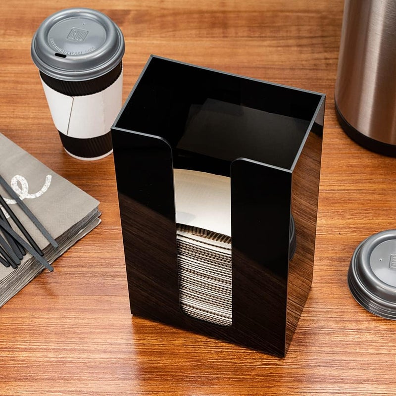 Restaurantware Restaurantware Restpresso 6 x 35 x 10 Inch Coffee Cup Sleeve Dispenser 1 Vertical Coffee Sleeve Holder  Holds Up To 75 Sleeves Durable Black Acrylic Coffee Sleeve Organizer - Image 5
