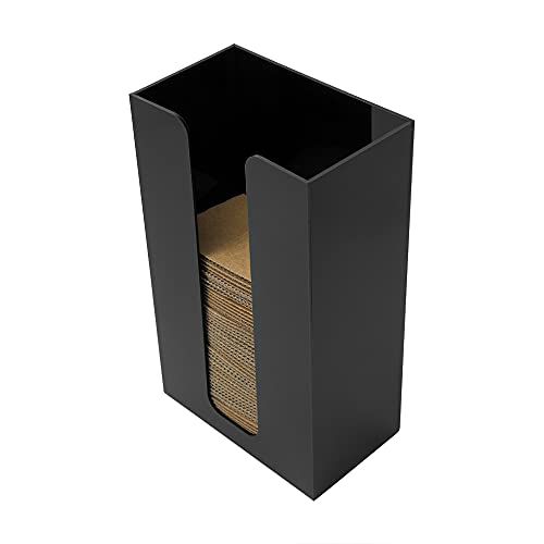 Restaurantware Restaurantware Restpresso 6 x 35 x 10 Inch Coffee Cup Sleeve Dispenser 1 Vertical Coffee Sleeve Holder  Holds Up To 75 Sleeves Durable Black Acrylic Coffee Sleeve Organizer - Image 1