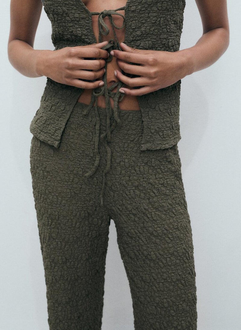 MANGO - Straight Textured Trousers - Image 1