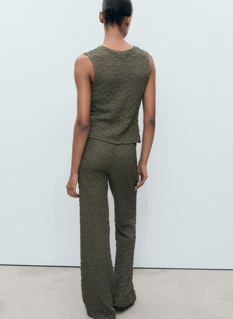 MANGO - Straight Textured Trousers - Image 1