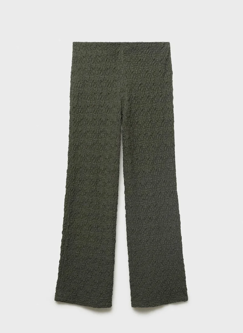 MANGO Straight Textured Trousers