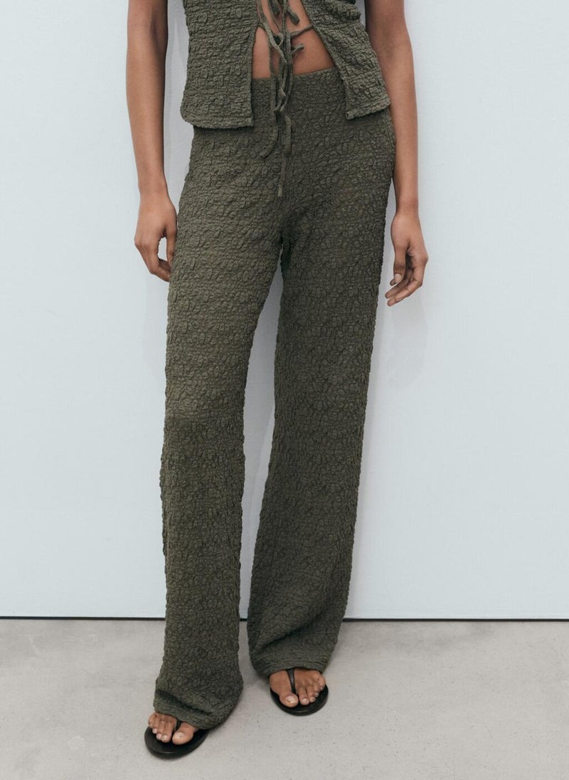 MANGO - Straight Textured Trousers - Image 1