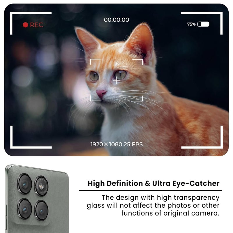 FIRST MART Camera Lens Protectors for Motorola Edge 60 Pro (6.7 Inches) Tough HD Individual Aluminum Alloy Lens Ring Cover, Scratch Resistant, Thin Lens Protection| Black, 1 Pack - Image 4