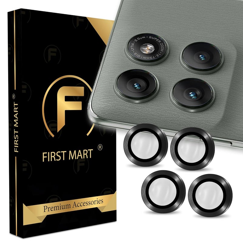 FIRST MART Camera Lens Protectors for Motorola Edge 60 Pro (6.7 Inches) Tough HD Individual Aluminum Alloy Lens Ring Cover, Scratch Resistant, Thin Lens Protection| Black, 1 Pack - Image 1