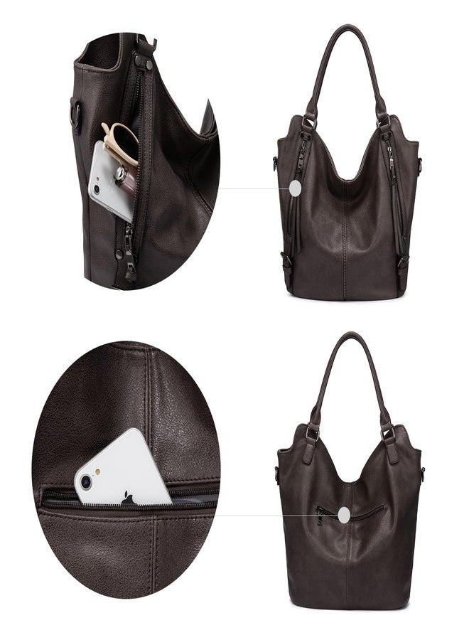 Realer Tote Bag for Women PU Leather Shoulder Bags Fashion Hobo Bags Large Purse and Handbags with Adjustable Shoulder Strap - Image 3