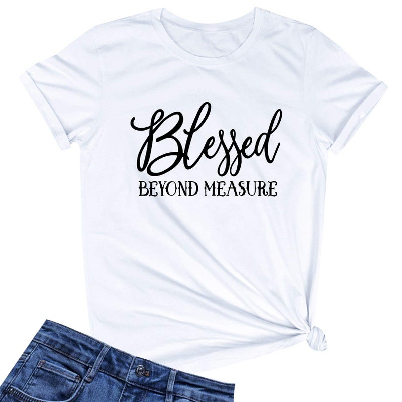LOOKFACE Women Cotton Tees Cute Graphic Tops White Large - Image 5