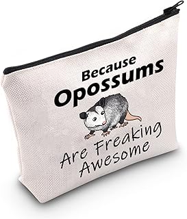LEVLO Funny Opossums Lovers Gifts Because Opossums Are Freaking Awesome Makeup Bags Opossums Themed Travel - Image 1