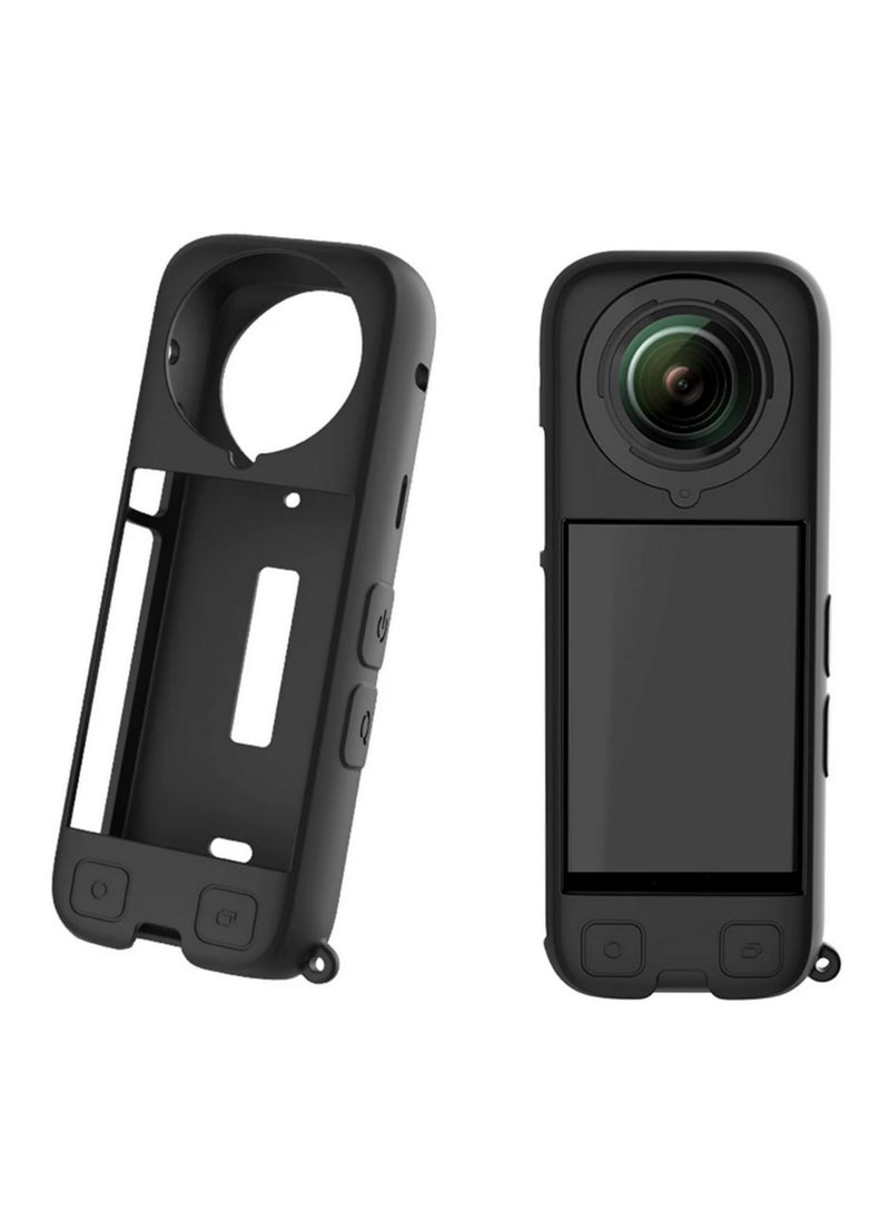 Generic For Insta360 X4 Full Body Silicone Case Durable Dust-Proof Panoramic Camera Protective Cover with 1/4 Interface All-Round Scratch Anti-Drop Protection Soft Grip Precision  - Image 2