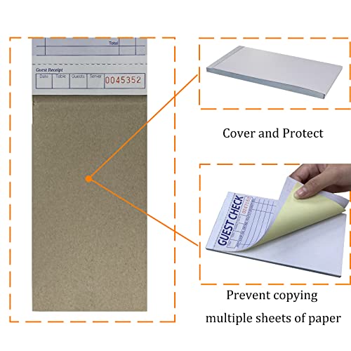 suituts [24 Books] Guest Checks Server Note Pads, 2-Part Carbonless Guest Check Pads Order Pads for Restaurants, Server, Waitress, 50 Sheets Per Server Pads Total 1200, Extra 6 Clips - Image 3
