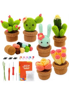 Generic Crochet Kit for Beginners, Starter with Step-by-Step Video Tutorials,  DIY Craft Supplies,  6pcs Crochet Starter for Adults with Crochet Hooks Yarn Polyester Fiber Stitch Markers Plastic Eyes for Beginners Kit  - Image 1