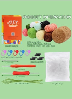 Generic Crochet Kit for Beginners, Starter with Step-by-Step Video Tutorials,  DIY Craft Supplies,  6pcs Crochet Starter for Adults with Crochet Hooks Yarn Polyester Fiber Stitch Markers Plastic Eyes for Beginners Kit  - Image 2