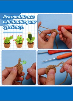 Generic Crochet Kit for Beginners, Starter with Step-by-Step Video Tutorials,  DIY Craft Supplies,  6pcs Crochet Starter for Adults with Crochet Hooks Yarn Polyester Fiber Stitch Markers Plastic Eyes for Beginners Kit  - Image 4