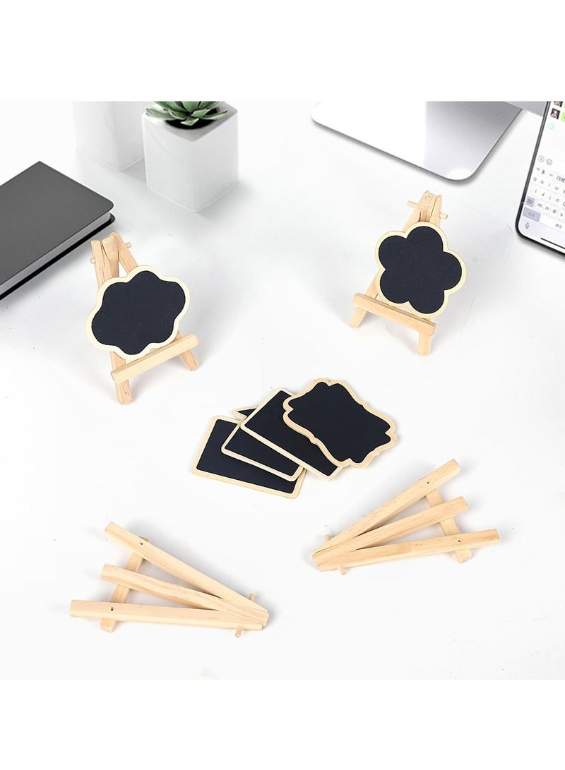 6 Pack Mini Chalkboards Signs with Easel Stand, Chalkboard for Message Board for Table Numbers Multifunctional Chalk Board with Chalk & Cleaning Cloths for Weddings, Birthday Parties - Image 5