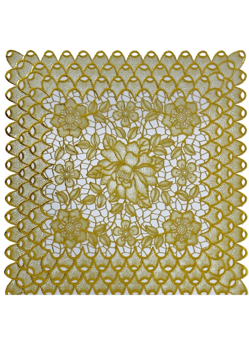 Generic 24-Piece Plastic Doilies Paper Gold 20cm  - Image 1
