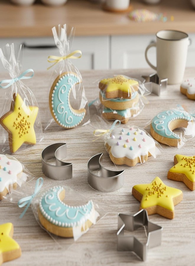 Exircy Star, Moon, Sun, Rainbow and Cloud Cookie Cutters, 5 Pieces Stainless Steel Cute Cookie Cutters for Cupcake Party Birthday Cake Decorations - Image 4
