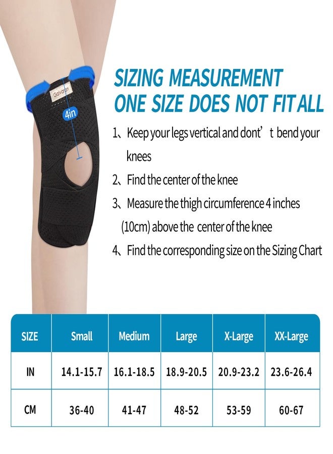 Galvaran Polyester Knee Brace with Side Stabilizers for Meniscal Tear Knee Pain ACL MCL Arthritis Injuries Recovery, Breathable Adjustable Knee Support for Men and Women - Image 3