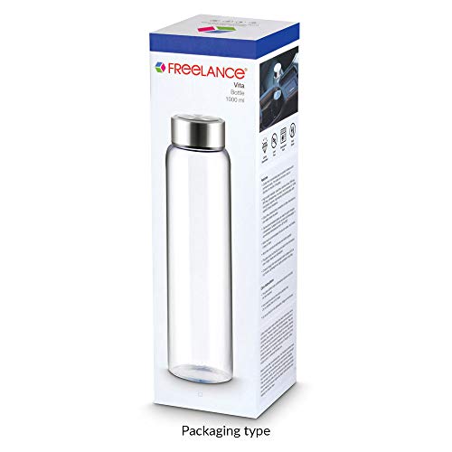 Freelance Vita Glass Water Bottle 1 Litre/LTR - Borosilicate Glass Bottle for Fridge - BPA-Free, Leak-Proof Lid for Office, Gym, Outdoors - Eco-Friendly, Reusable Water Bottle Glass - Image 5