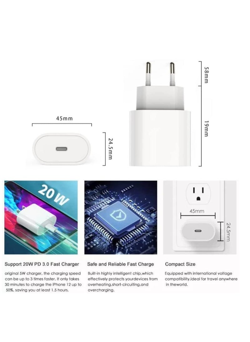 Fast 20W USB-C Brazilian and Plug Adapter for iPhone 13/13 Pro/iPhone 12/12 Mini/12 Pro/12 Pro Max/11 Pro Max/XS Max/XS/XR/X,iPad Pro  - Image 4