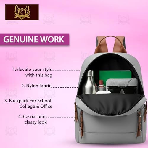 CLASSIC SMUGGLER Backpack Bags for Women/Girls Stylish Shoulder Sling Handbag Purse Office Travel College Daily-Use Convertible 13 Inch Laptop Backpacks Corporate (Grey-Classic) - Image 4
