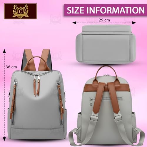 CLASSIC SMUGGLER Backpack Bags for Women/Girls Stylish Shoulder Sling Handbag Purse Office Travel College Daily-Use Convertible 13 Inch Laptop Backpacks Corporate (Grey-Classic) - Image 2