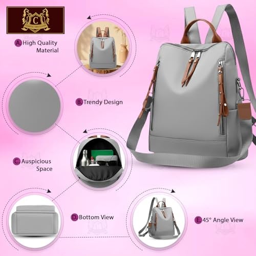 CLASSIC SMUGGLER Backpack Bags for Women/Girls Stylish Shoulder Sling Handbag Purse Office Travel College Daily-Use Convertible 13 Inch Laptop Backpacks Corporate (Grey-Classic) - Image 5