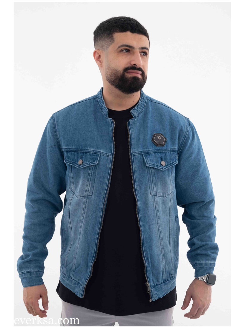 Everest Men's Blue Fur Lined Jeans Jacket  - Image 1