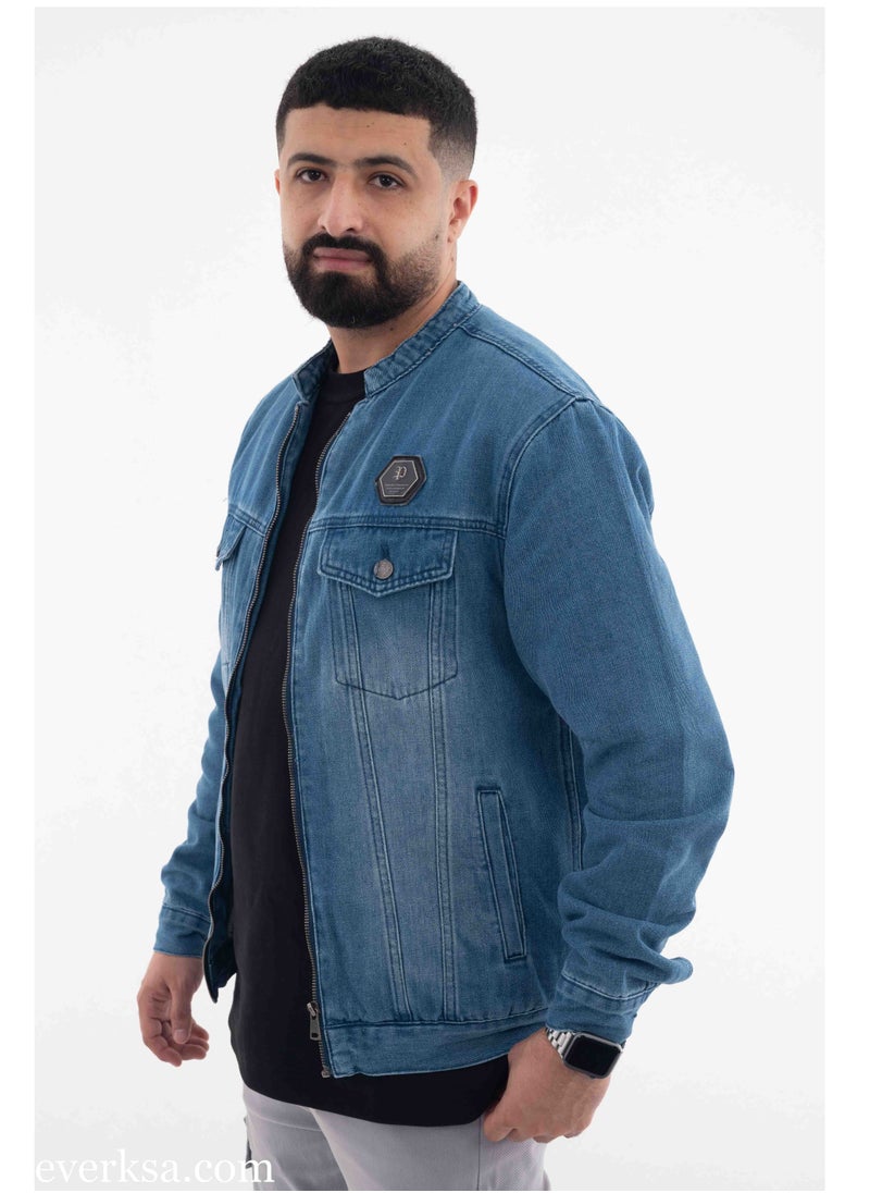 Everest Men's Blue Fur Lined Jeans Jacket  - Image 2