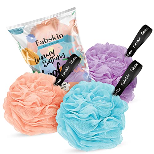 Fabskin Luxury Loofah For Men And Women | Body Scrubber | Pack Of 3 | Peach, Blue & Purple | Foaming Loofah | Made In India - Image 1
